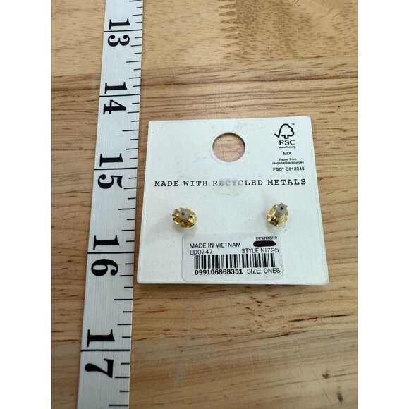 Madewell Hypoallergenic Titanium Posts Recycled Metals Smiley Face Stud Earrings - Picture 4 of 7